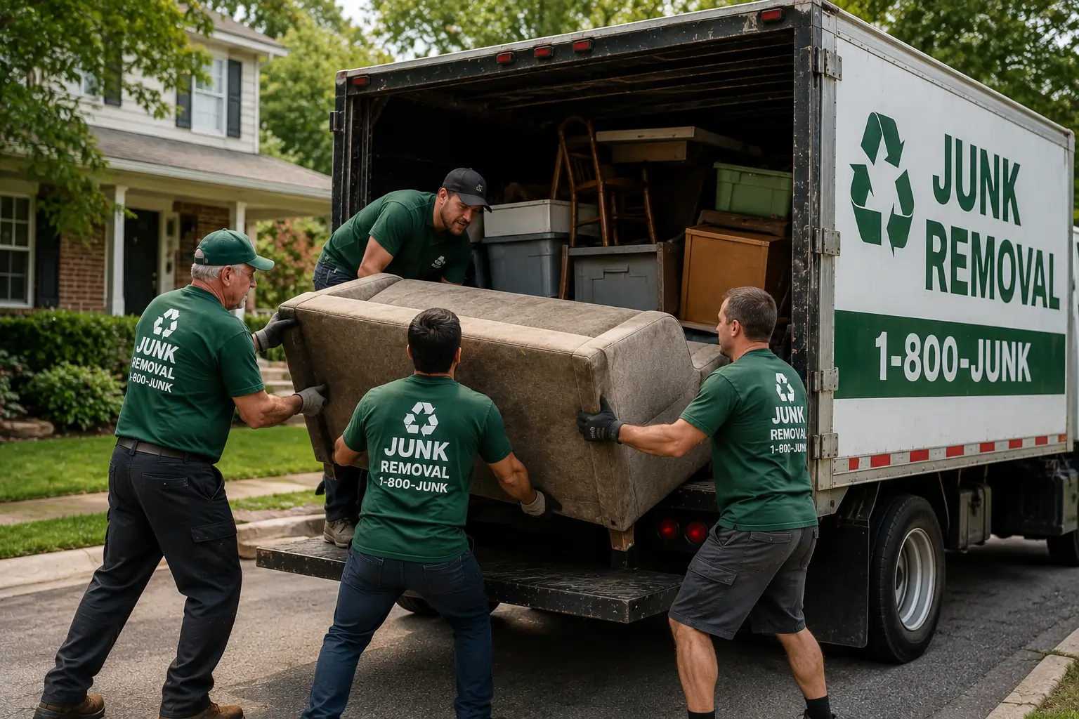 Professional junk removal truck service